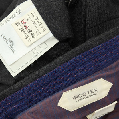 【中古】インコテックス INCOTEX SUPER100’S ウール ドレススラックスパンツ ダークグレー【サイズ52】【 状態ランクC 】【 メンズ 】