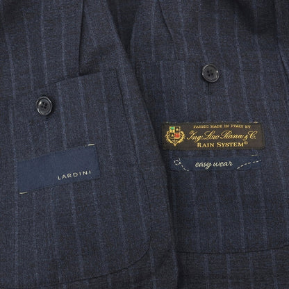 【中古】ラルディーニ LARDINI easy wear ウールポリウレタン ストライプ 3つボタンスーツ ネイビーxブルー【サイズ46】【 状態ランクB 】【 メンズ 】