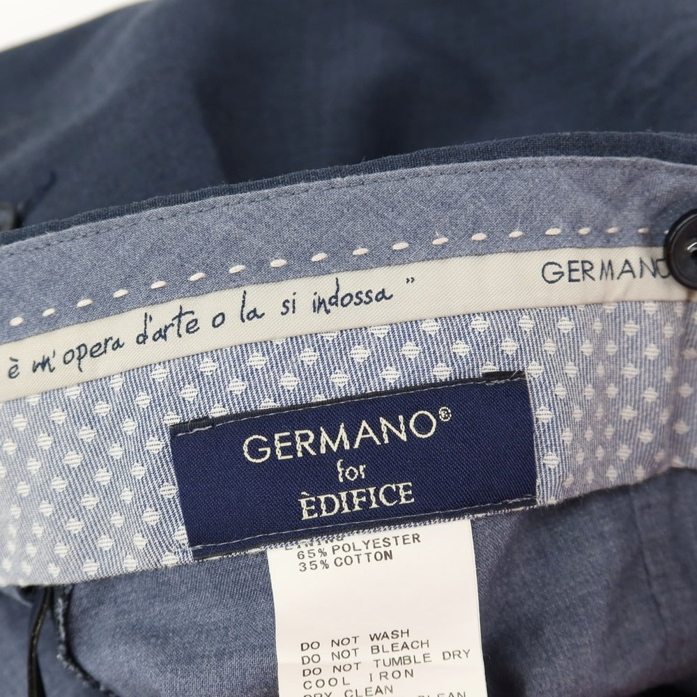 【中古】ジェルマーノ GERMANO EDIFICE別注 ストレッチ ポリエステルウール ドレススラックスパンツ ライトネイビー【サイズ48】【 状態ランクC 】【 メンズ 】