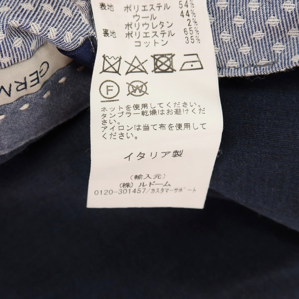 【中古】ジェルマーノ GERMANO EDIFICE別注 ストレッチ ポリエステルウール ドレススラックスパンツ ライトネイビー【サイズ48】【 状態ランクC 】【 メンズ 】