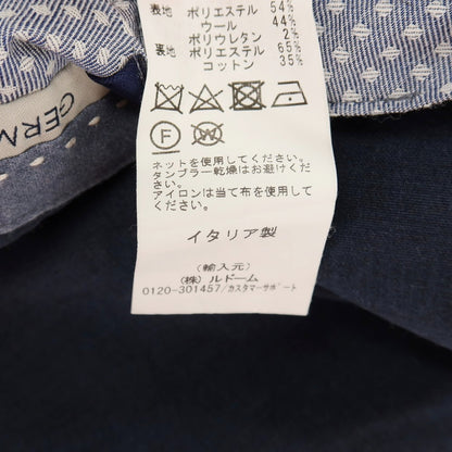 【中古】ジェルマーノ GERMANO EDIFICE別注 ストレッチ ポリエステルウール ドレススラックスパンツ ライトネイビー【サイズ48】【 状態ランクC 】【 メンズ 】
