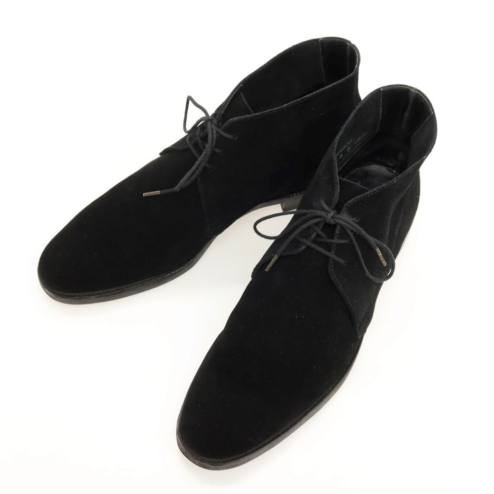 【中古】クロケットアンドジョーンズ CROCKETT&amp;JONES スエード ブーツ ブラック【サイズ9D】【 状態ランクC 】【 メンズ 】