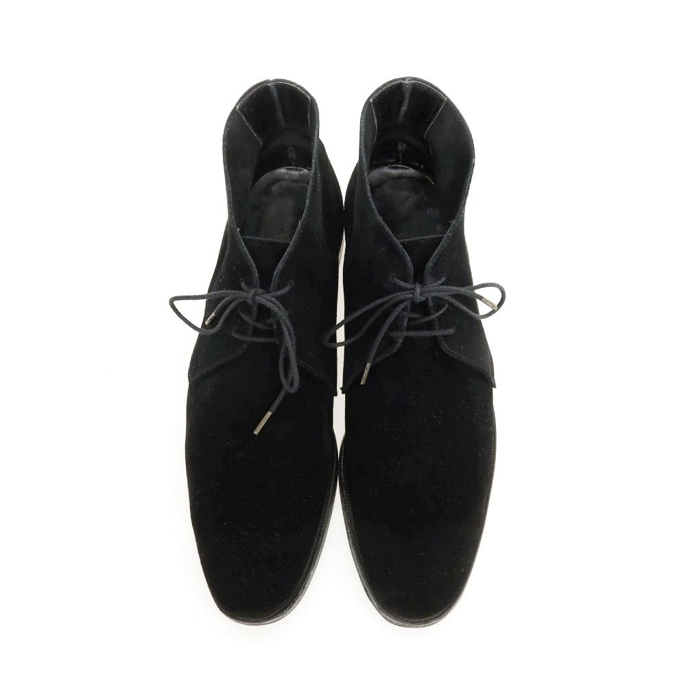 【中古】クロケットアンドジョーンズ CROCKETT&amp;JONES スエード ブーツ ブラック【サイズ9D】【 状態ランクC 】【 メンズ 】