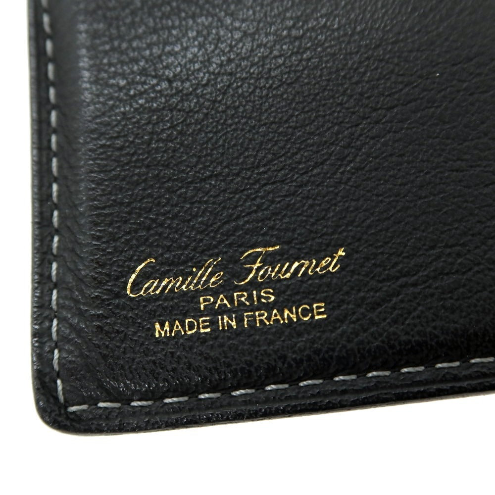 【中古】カミーユ フォルネ Camille Fournet レザー 二つ折り財布 ブラック【 状態ランクB 】【 メンズ 】