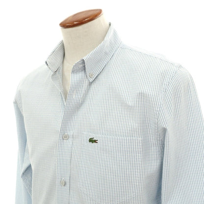 【中古】ラコステ LACOSTE コットンポリウレタン チェック ボタンダウン カジュアルシャツ ライトブルーxホワイト【サイズFR 40】【 状態ランクB 】【 メンズ 】