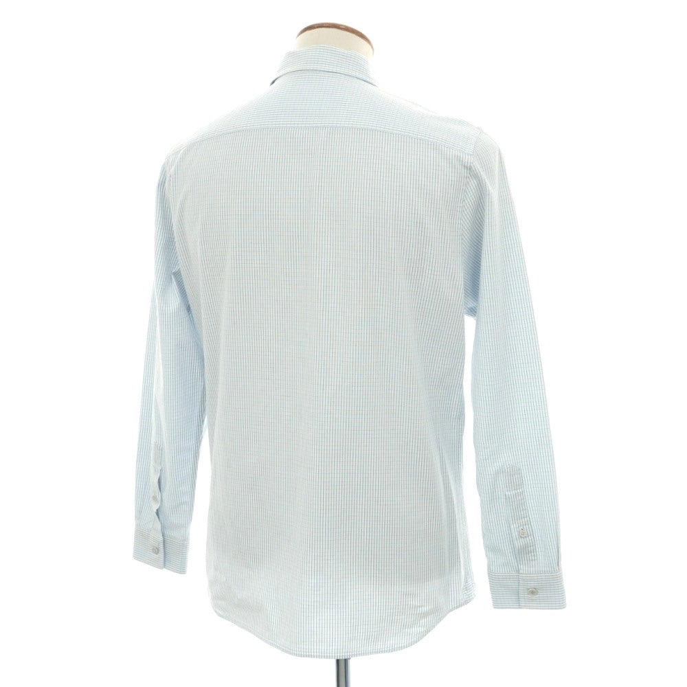 【中古】ラコステ LACOSTE コットンポリウレタン チェック ボタンダウン カジュアルシャツ ライトブルーxホワイト【サイズFR 40】【 状態ランクB 】【 メンズ 】