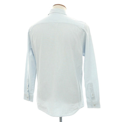【中古】ラコステ LACOSTE コットンポリウレタン チェック ボタンダウン カジュアルシャツ ライトブルーxホワイト【サイズFR 40】【 状態ランクB 】【 メンズ 】