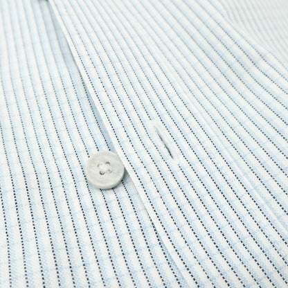 【中古】ラコステ LACOSTE コットンポリウレタン チェック ボタンダウン カジュアルシャツ ライトブルーxホワイト【サイズFR 40】【 状態ランクB 】【 メンズ 】