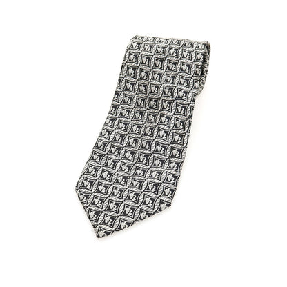 【中古】ヴェルサーチ クラシック Versace Classic シルク ジャカード V2ロゴ ネクタイ グレー系【 状態ランクB 】【 メンズ 】