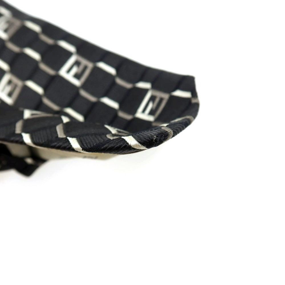 【中古】フェンディ FENDI シルク ジャカード FFロゴ ネクタイ ブラック【 状態ランクC 】【 メンズ 】