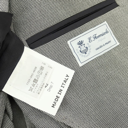 【中古】エリコフォルミコラ ERRICO FORMICOLA コットンポリウレタン ハウンドトゥース 手裏剣千鳥 2つボタンスーツ ブラックxホワイト【サイズ42 Drop7】【 状態ランクA 】【 メンズ 】