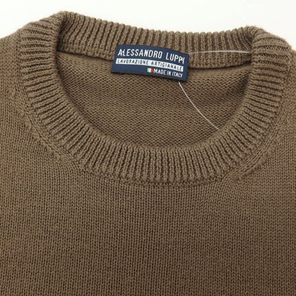 【中古】アレッサンドロルッピ Alessandro Luppi コットン クルーネック プルオーバーニット アッシュブラウン【サイズ44】【 状態ランクB 】【 メンズ 】
