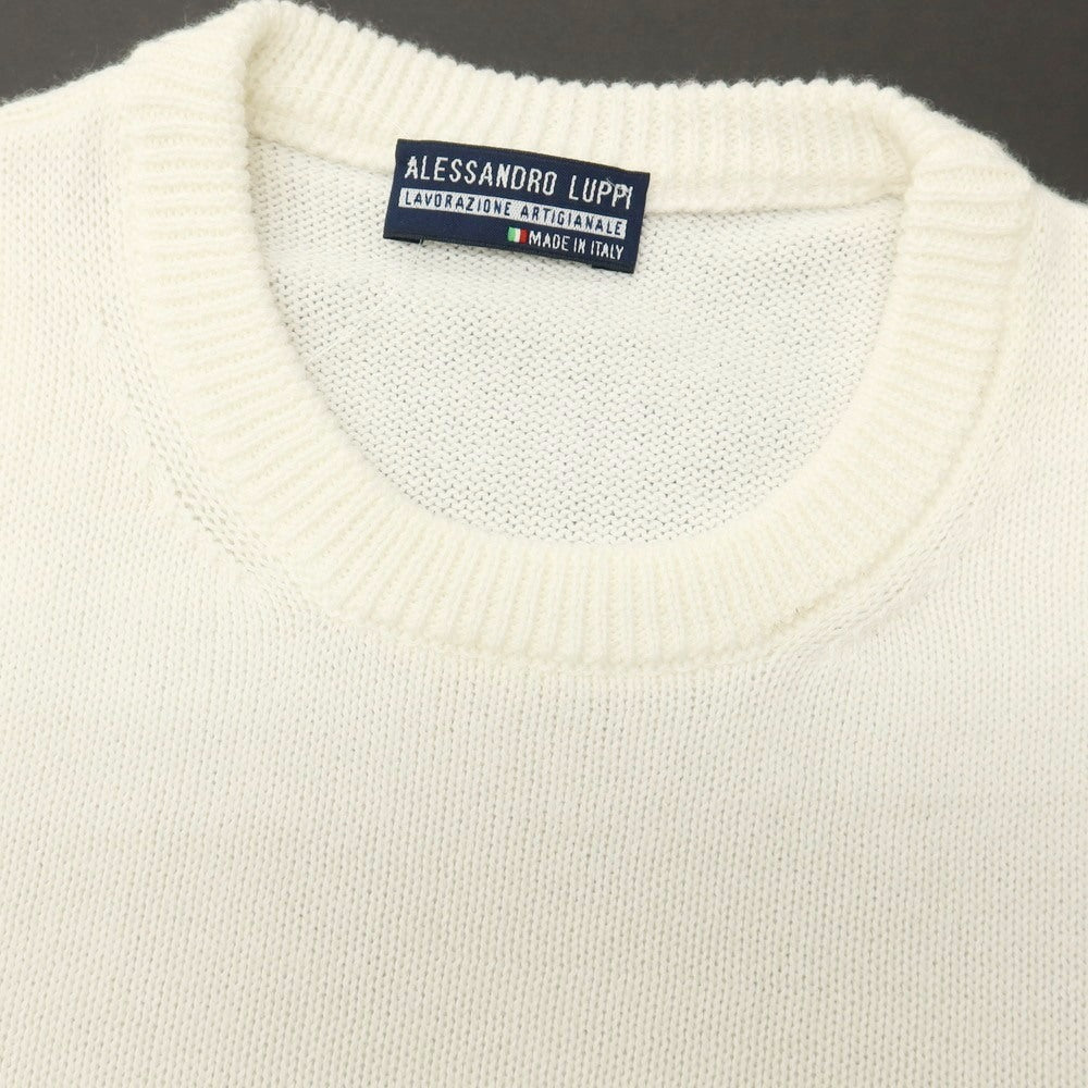 【中古】アレッサンドロルッピ Alessandro Luppi コットン クルーネック プルオーバーニット ホワイト【サイズ44】【 状態ランクB 】【 メンズ 】