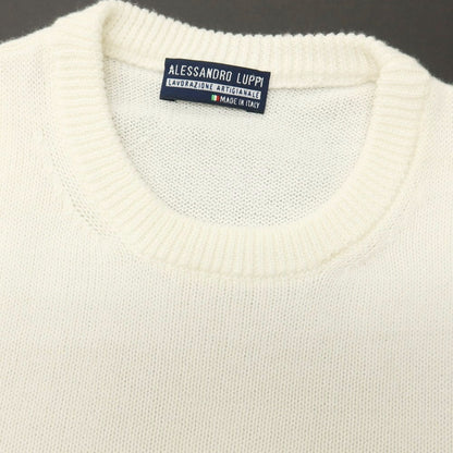 【中古】アレッサンドロルッピ Alessandro Luppi コットン クルーネック プルオーバーニット ホワイト【サイズ44】【 状態ランクB 】【 メンズ 】