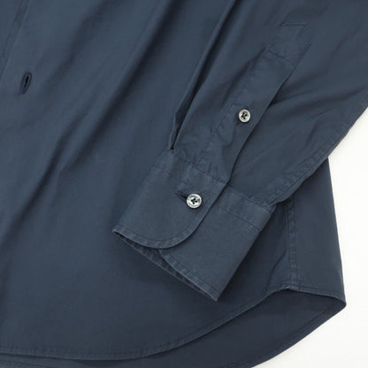 【中古】ケイケイシャツ K-K shirt ストレッチ コットンナイロン ワイドカラー カジュアルシャツ ネイビー【サイズ36】【 状態ランクC 】【 メンズ 】