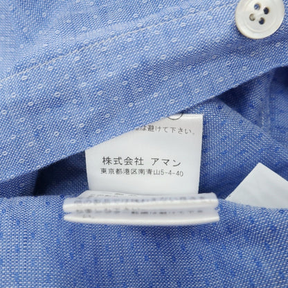 【中古】フィナモレ Finamore コットンリネン ホリゾンタルカラー カジュアルシャツ ブルー【サイズ37】【 状態ランクB 】【 メンズ 】