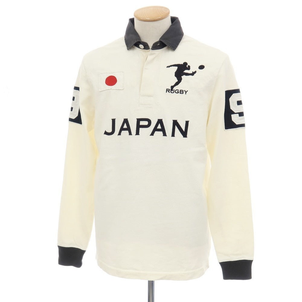 【中古】ラルフローレンラグビー RALPH LAUREN RUGBY コットン 長袖ポロシャツ アイボリー系【サイズS】【 状態ランクB 】【 メンズ 】