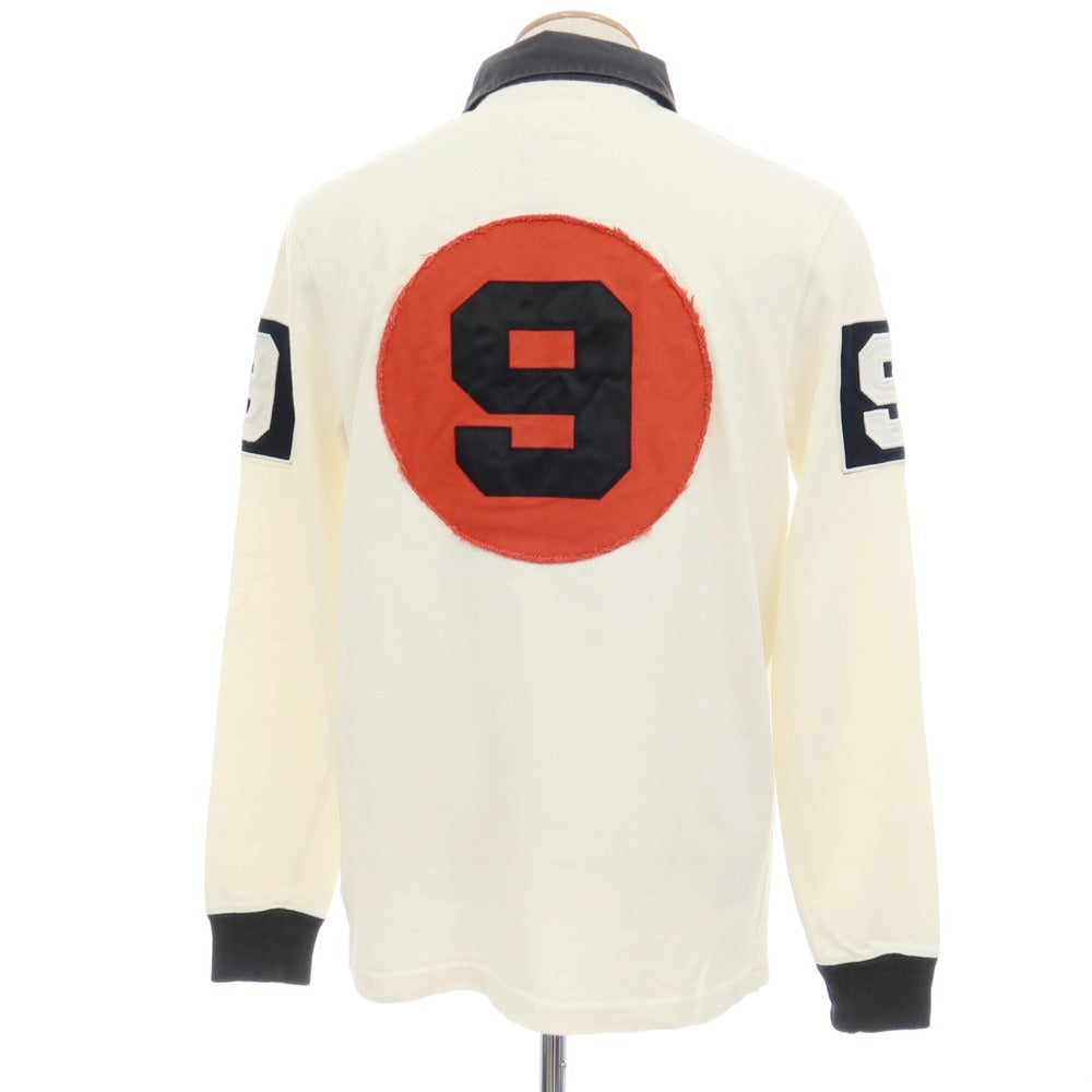【中古】ラルフローレンラグビー RALPH LAUREN RUGBY コットン 長袖ポロシャツ アイボリー系【サイズS】【 状態ランクB 】【 メンズ 】