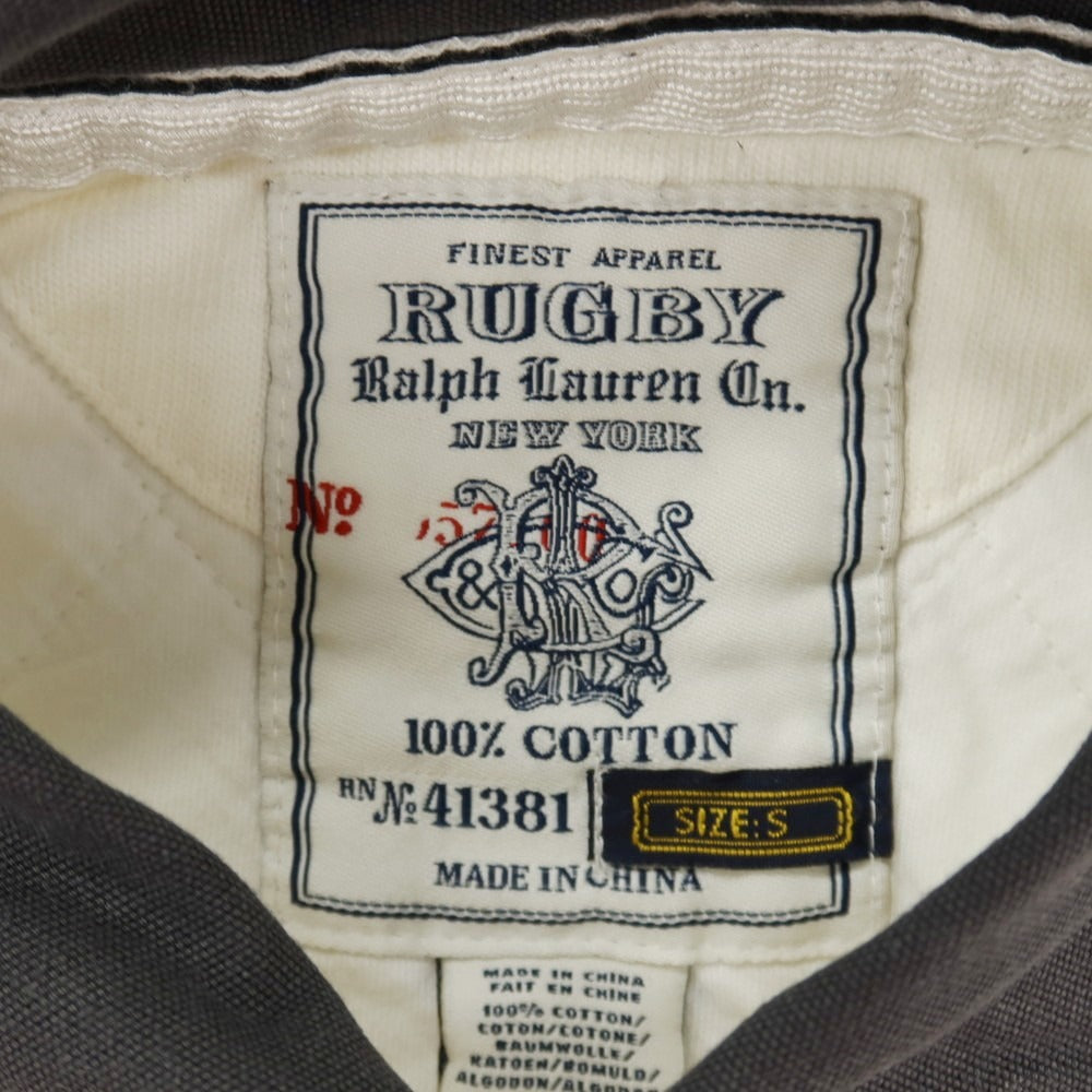 【中古】ラルフローレンラグビー RALPH LAUREN RUGBY コットン 長袖ポロシャツ アイボリー系【サイズS】【 状態ランクB 】【 メンズ 】