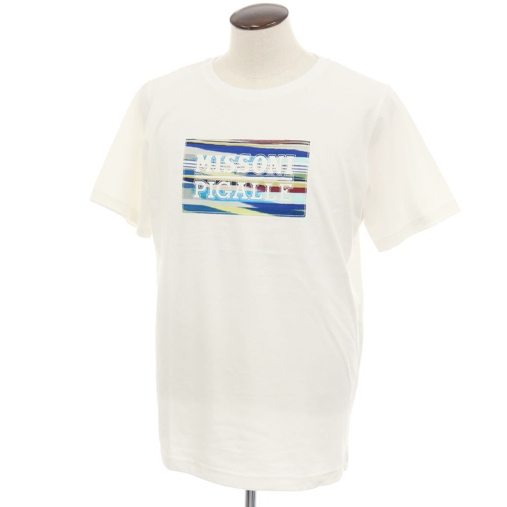 【中古】ピガール PIGALLE × MISSONI コットン クルーネック 半袖Ｔシャツ ホワイト【サイズL】【 状態ランクA 】【 メンズ 】