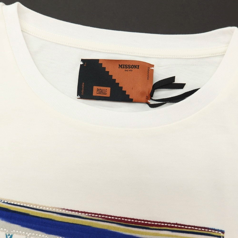 【中古】ピガール PIGALLE × MISSONI コットン クルーネック 半袖Ｔシャツ ホワイト【サイズL】【 状態ランクA 】【 メンズ 】