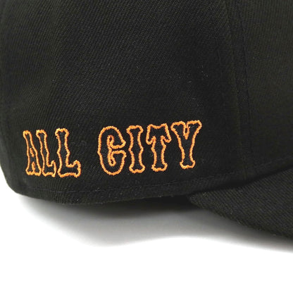 【中古】ブラックアイパッチ BlackEyePatch × 読売GIANTS × NEW ERA ベースボールキャップ 帽子 ブラック【サイズ7 3/8（58.7cm）】【 状態ランクA 】【 メンズ 】