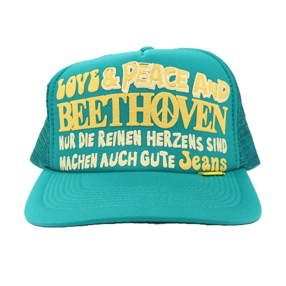 【中古】キャピタル KAPITAL LOVE&amp;PEACE AND BEETHOVEN メッシュキャップ 帽子 ブルーグリーン【サイズONE】【 状態ランクA 】【 メンズ 】