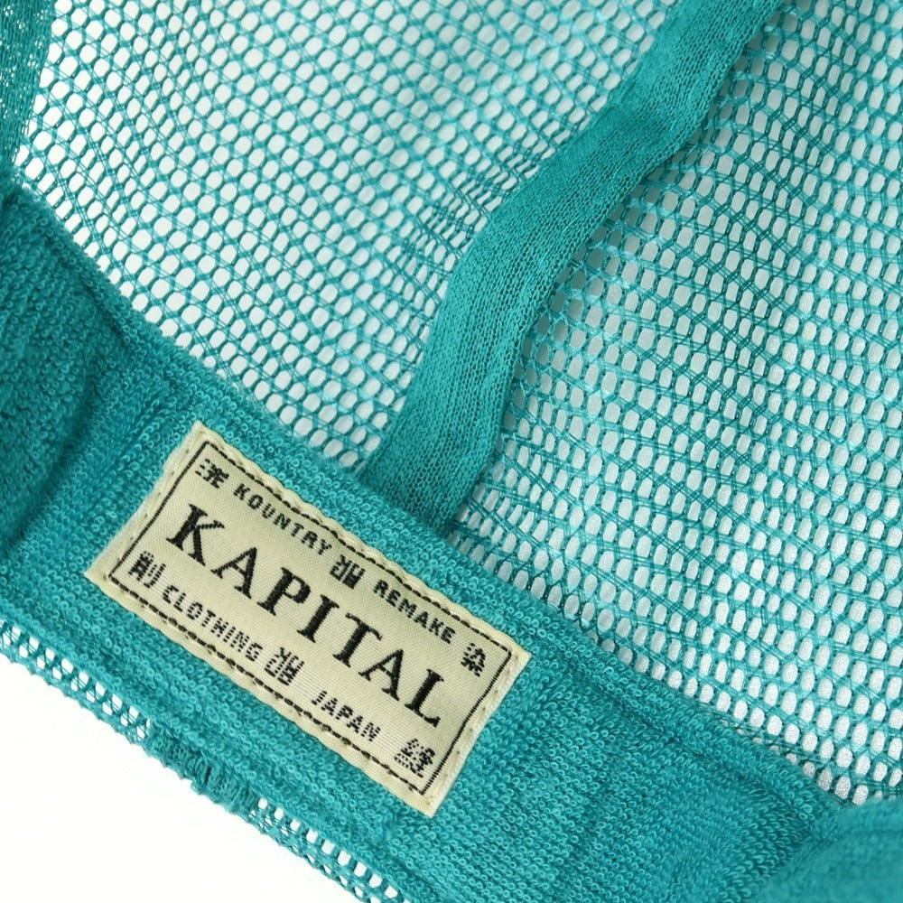 【中古】キャピタル KAPITAL LOVE&amp;PEACE AND BEETHOVEN メッシュキャップ 帽子 ブルーグリーン【サイズONE】【 状態ランクA 】【 メンズ 】