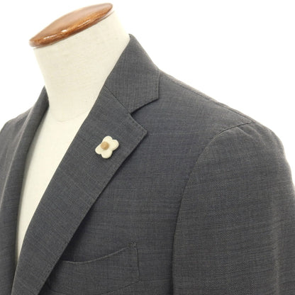 【中古】ラルディーニ LARDINI ウール 3つボタンスーツ ダークグレー【サイズ46】【 状態ランクD 】【 メンズ 】