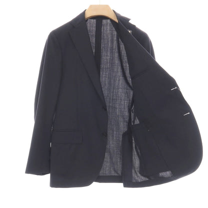【中古】ラルディーニ LARDINI ウール ストライプ 3つボタンスーツ ネイビーxグレー【サイズ46】【 状態ランクC 】【 メンズ 】
