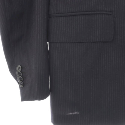 【中古】ラルディーニ LARDINI ウール ストライプ 3つボタンスーツ ネイビーxグレー【サイズ46】【 状態ランクC 】【 メンズ 】