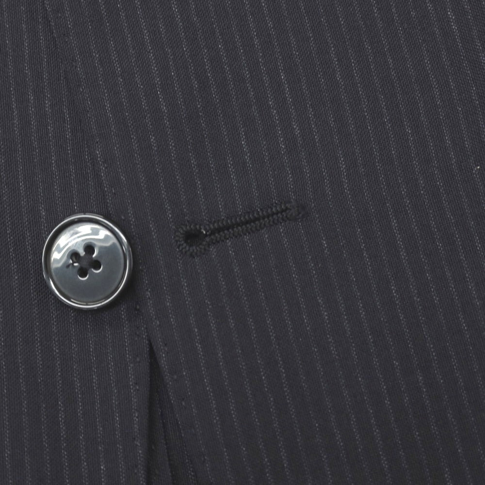 【中古】ラルディーニ LARDINI ウール ストライプ 3つボタンスーツ ネイビーxグレー【サイズ46】【 状態ランクC 】【 メンズ 】