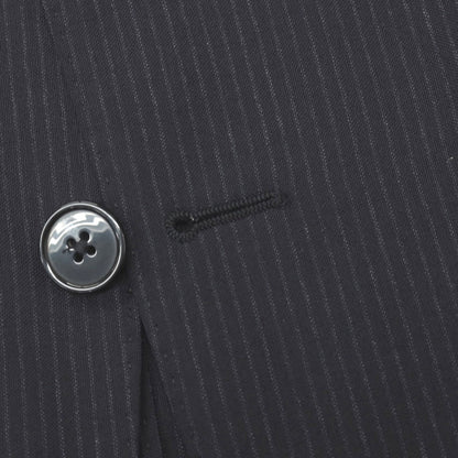 【中古】ラルディーニ LARDINI ウール ストライプ 3つボタンスーツ ネイビーxグレー【サイズ46】【 状態ランクC 】【 メンズ 】