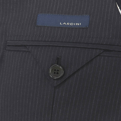 【中古】ラルディーニ LARDINI ウール ストライプ 3つボタンスーツ ネイビーxグレー【サイズ46】【 状態ランクC 】【 メンズ 】