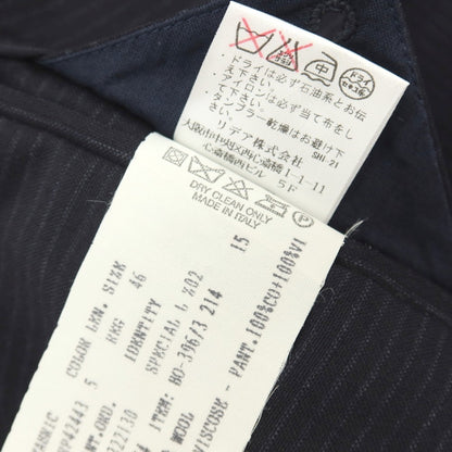 【中古】ラルディーニ LARDINI ウール ストライプ 3つボタンスーツ ネイビーxグレー【サイズ46】【 状態ランクC 】【 メンズ 】