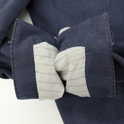 【中古】ラルディーニ LARDINI コットンシルクナイロン グレンチェック 3B カジュアルジャケット ブルーxブラック【サイズ44】【 状態ランクB 】【 メンズ 】