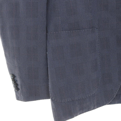 【中古】ラルディーニ LARDINI コットンシルクナイロン グレンチェック 3B カジュアルジャケット ブルーxブラック【サイズ44】【 状態ランクB 】【 メンズ 】
