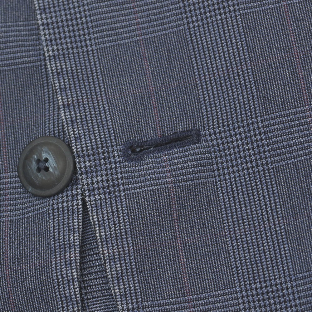 【中古】ラルディーニ LARDINI コットンシルクナイロン グレンチェック 3B カジュアルジャケット ブルーxブラック【サイズ44】【 状態ランクB 】【 メンズ 】