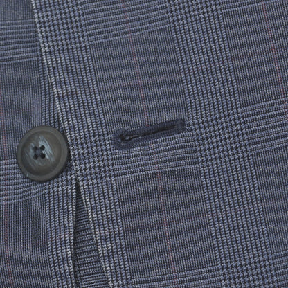 【中古】ラルディーニ LARDINI コットンシルクナイロン グレンチェック 3B カジュアルジャケット ブルーxブラック【サイズ44】【 状態ランクB 】【 メンズ 】