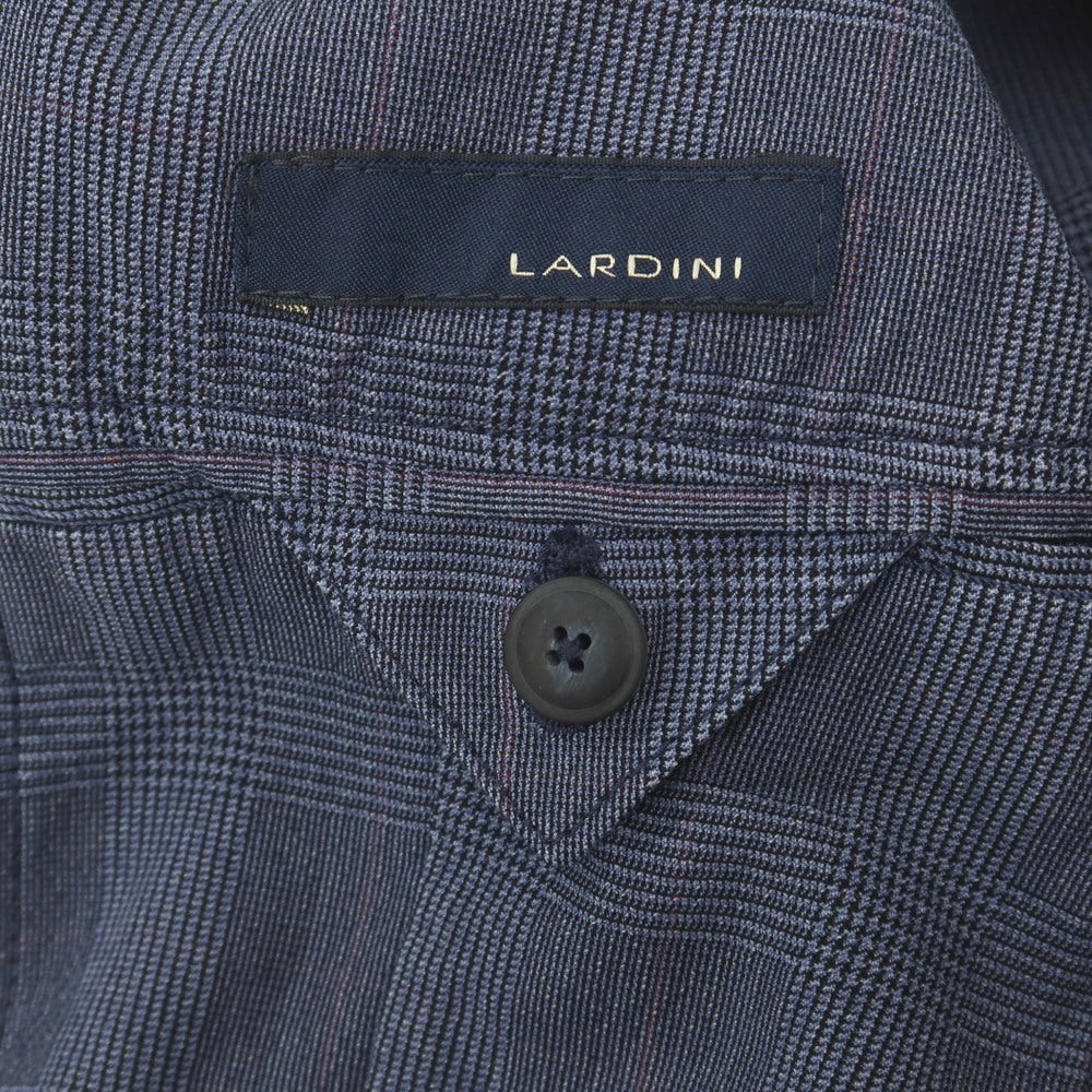 【中古】ラルディーニ LARDINI コットンシルクナイロン グレンチェック 3B カジュアルジャケット ブルーxブラック【サイズ44】【 状態ランクB 】【 メンズ 】