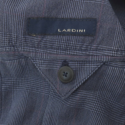 【中古】ラルディーニ LARDINI コットンシルクナイロン グレンチェック 3B カジュアルジャケット ブルーxブラック【サイズ44】【 状態ランクB 】【 メンズ 】