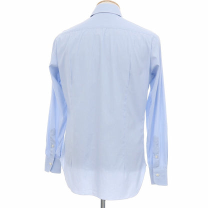 【中古】バルバ BARBA ストレッチ コットンナイロン ストライプ ワイドカラー ドレスシャツ ライトブルーxホワイト【サイズ38】【 状態ランクC 】【 メンズ 】