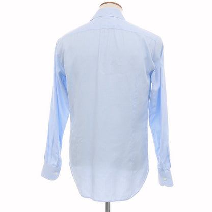 【中古】オリアン ORIAN BEAMS F別注 コットン ハウンドトゥース ワイドカラー ドレスシャツ ライトブルーxホワイト【サイズ39】【 状態ランクC 】【 メンズ 】