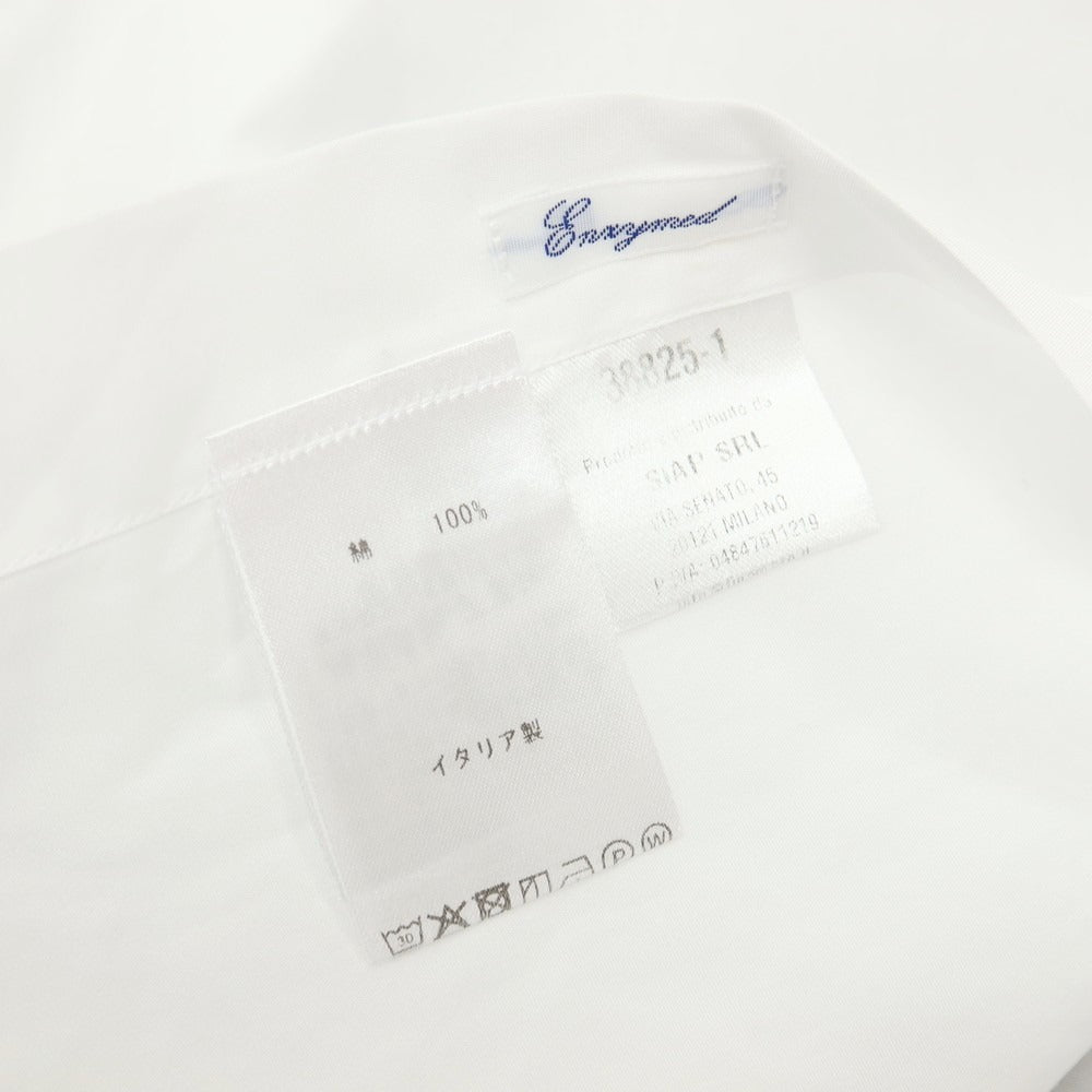 【中古】フィナモレ Finamore コットン ワイドカラー ドレスシャツ ホワイト【サイズS】【 状態ランクB 】【 メンズ 】
