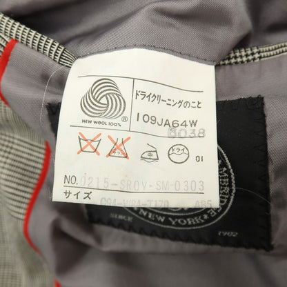 【中古】ジェイプレス J.PRESS ウール グレンチェック 3つボタンスーツ ブラックxホワイト【サイズAB5】【 状態ランクC 】【 メンズ 】