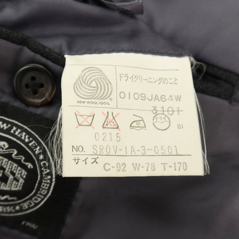 【中古】ジェイプレス J.PRESS NEW ENGLAND ウール 2B テーラードジャケット チャコールグレー【サイズC-92 W-78 T-170】【 状態ランクB 】【 メンズ 】