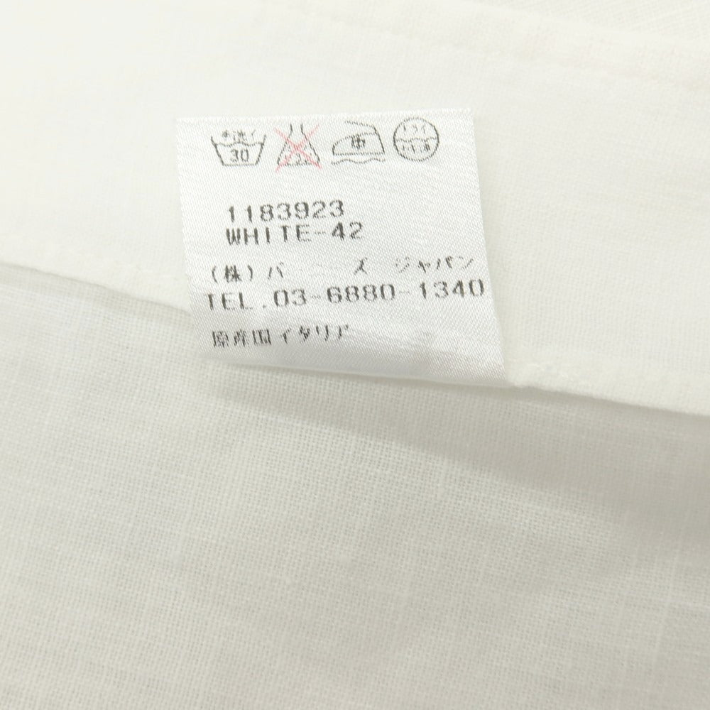 【中古】バルバ ダンディライフ BARBA DANDY LIFE リネン イタリアンカラー カジュアルシャツ ホワイト【サイズ42】【 状態ランクD 】【 メンズ 】