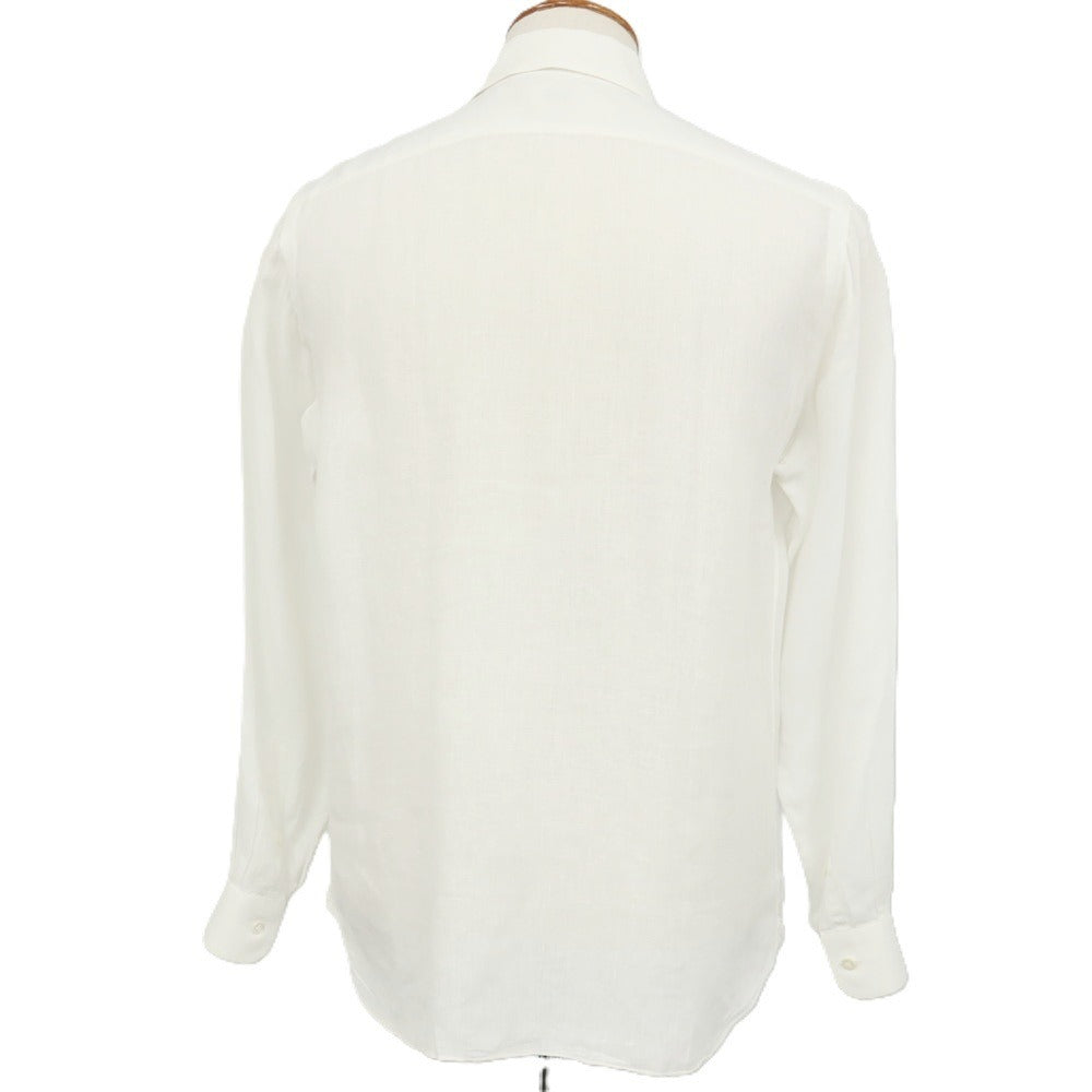 【中古】バルバ BARBA BARNEYS NEW YORK別注 リネン ワンピースカラー カジュアルシャツ ホワイト【サイズ40】【 状態ランクC 】【 メンズ 】