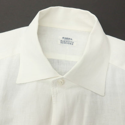 【中古】バルバ BARBA BARNEYS NEW YORK別注 リネン ワンピースカラー カジュアルシャツ ホワイト【サイズ40】【 状態ランクC 】【 メンズ 】