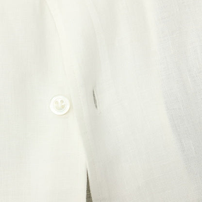 【中古】バルバ BARBA BARNEYS NEW YORK別注 リネン ワンピースカラー カジュアルシャツ ホワイト【サイズ40】【 状態ランクC 】【 メンズ 】